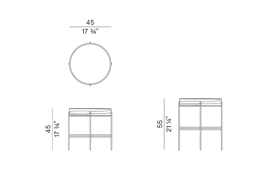 Схема Журнальный столик Tray круглый, Potocco