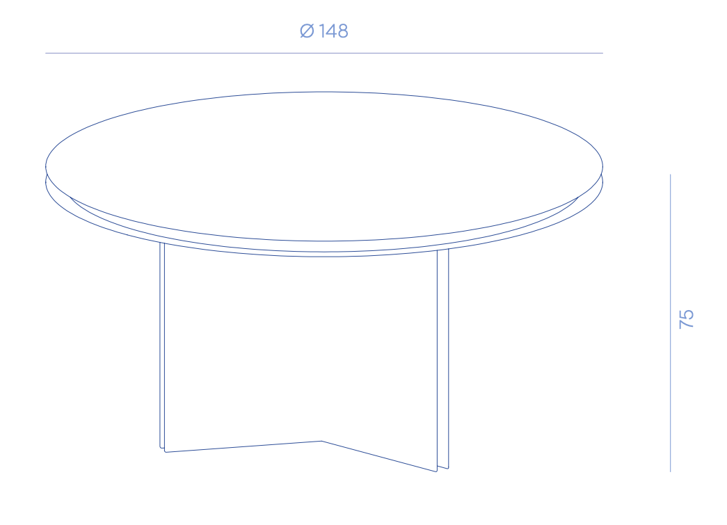 Схема Обеденный стол Folio Table Round, De Castelli