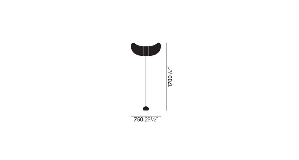 Схема Напольный светильник Akari BB3-33S, Vitra