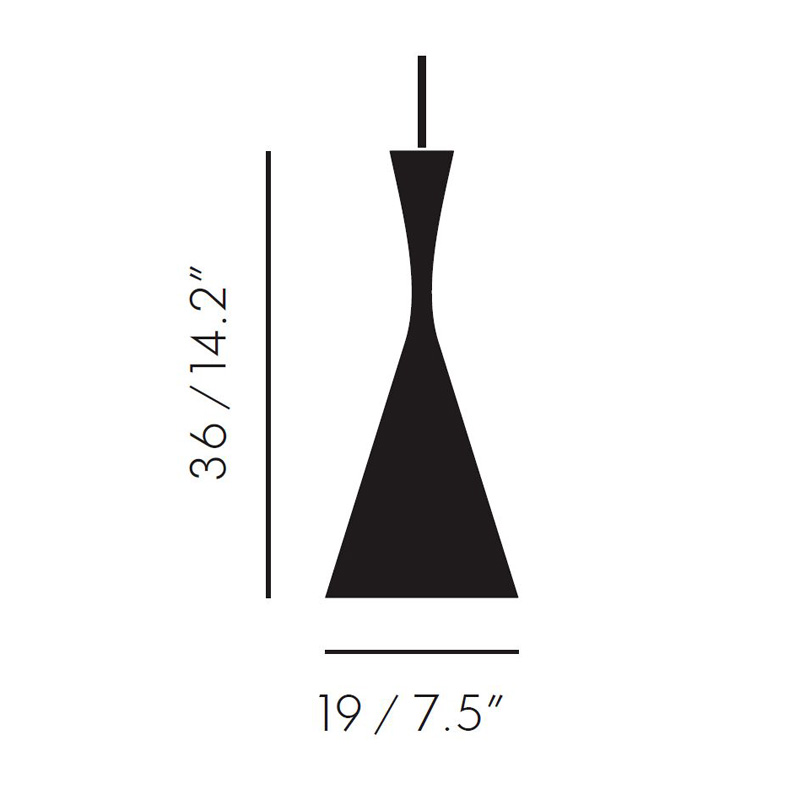 Схема Подвесной светильник Beat Tall Brass LED, Tom Dixon