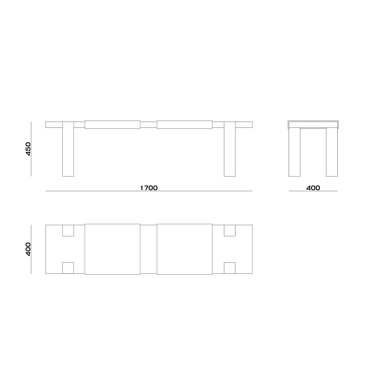 Схема Скамья Ambra, MODÉNATURE