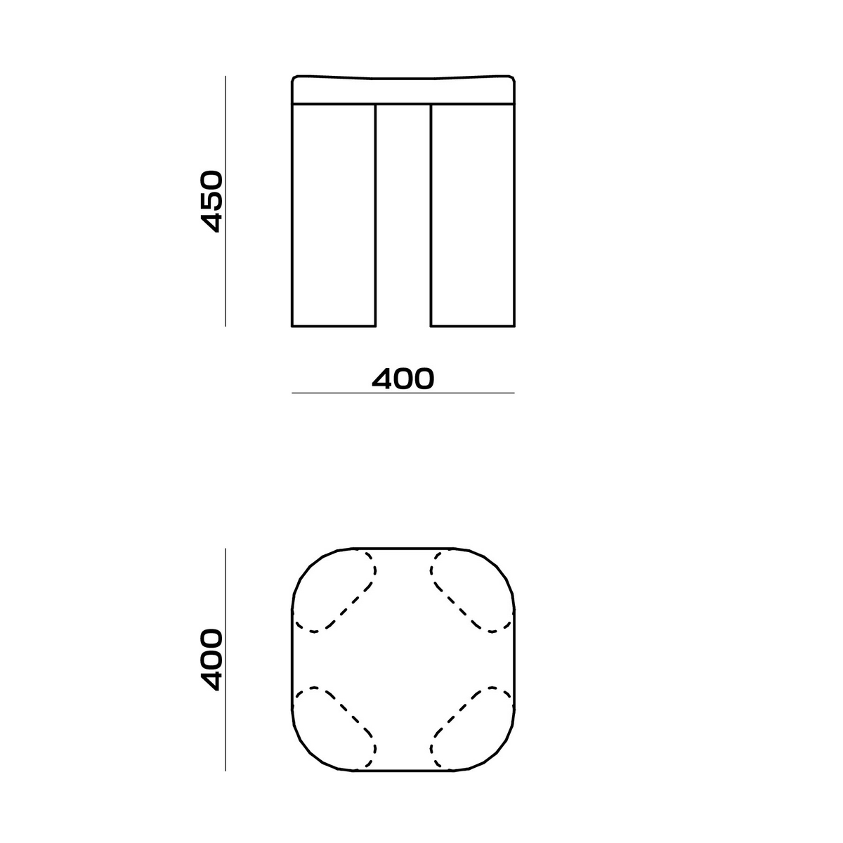 Схема Табурет Taiga Stool, MODÉNATURE