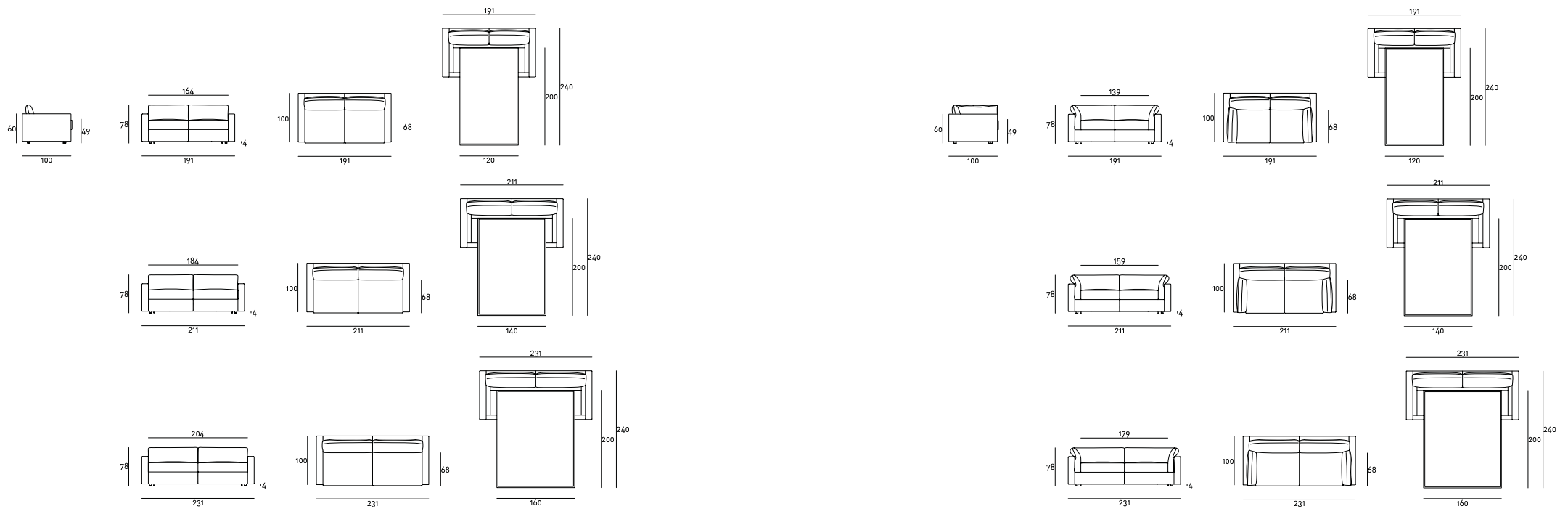 Схема Диван-кровать Floyd Sofa Bed, Living Divani