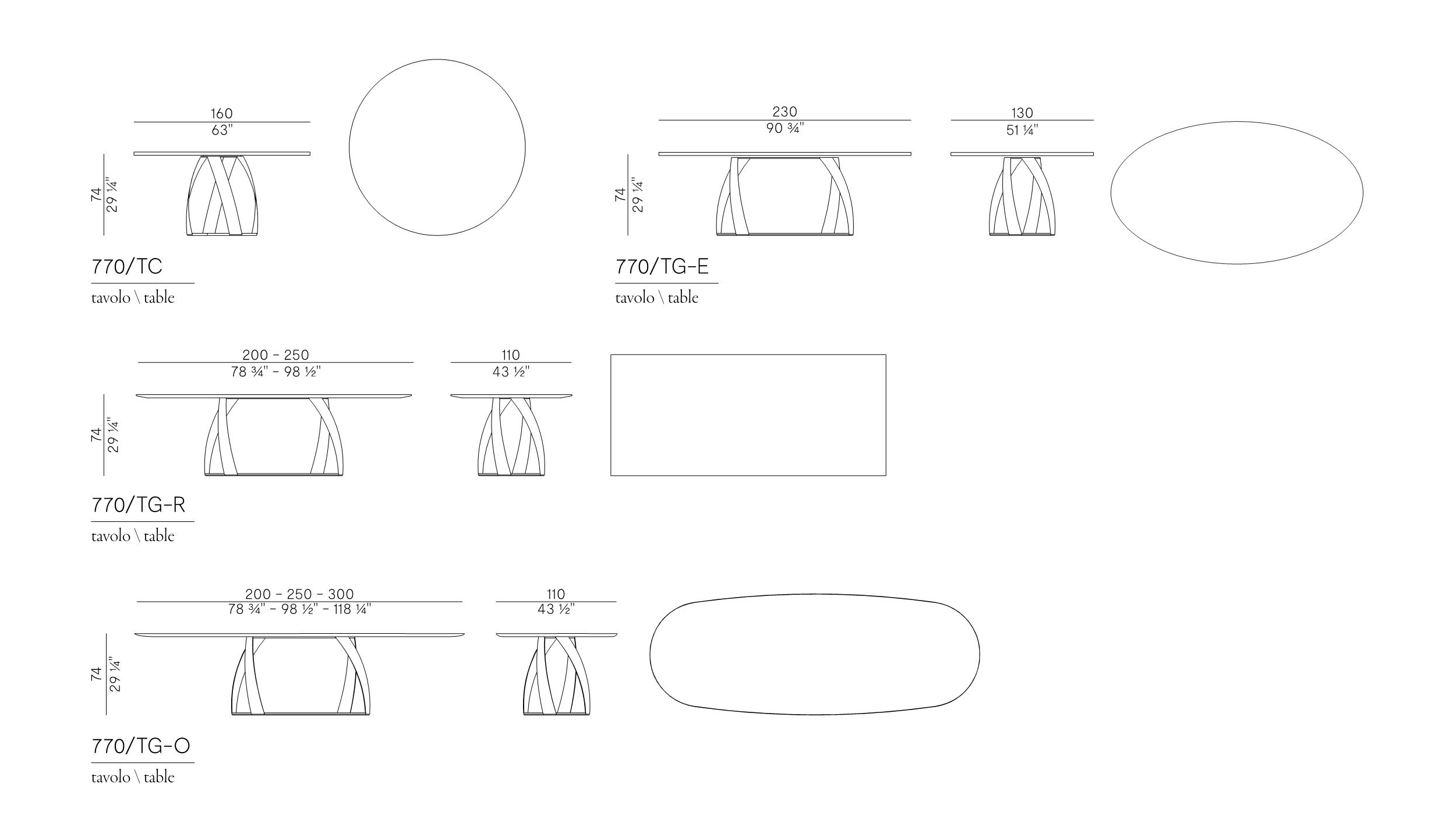 Схема Стол Bon Bon, Potocco