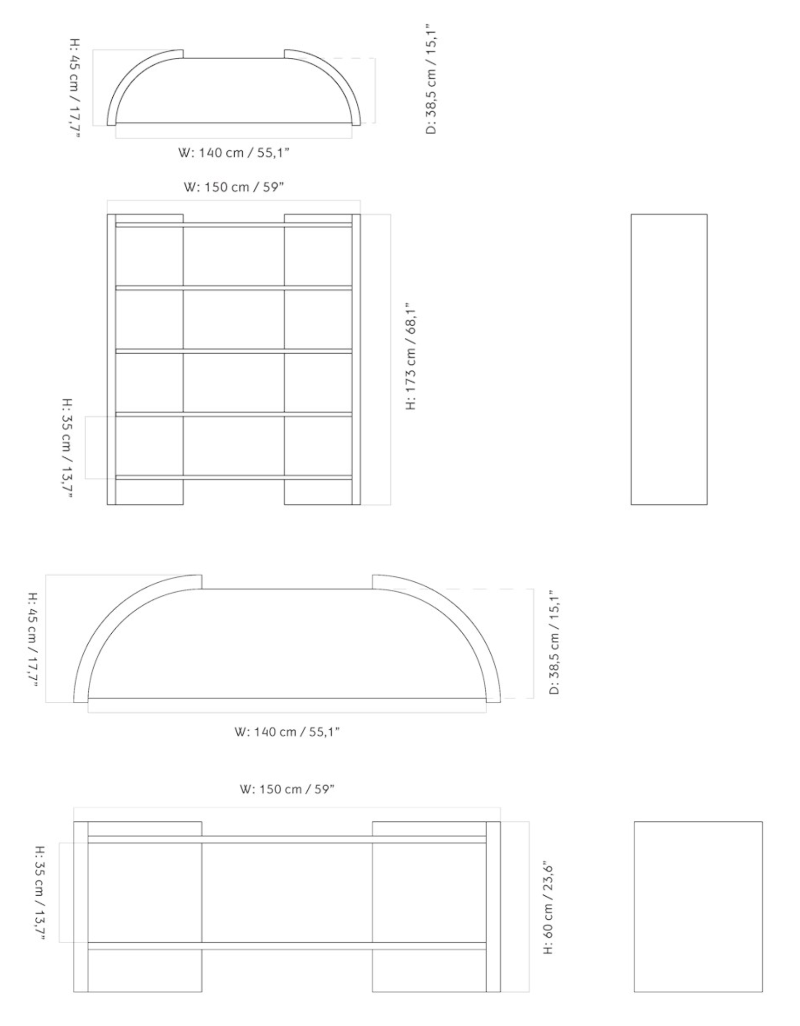 Схема Стеллаж Crescent Shelving, Audo Copenhagen (ex. Menu)
