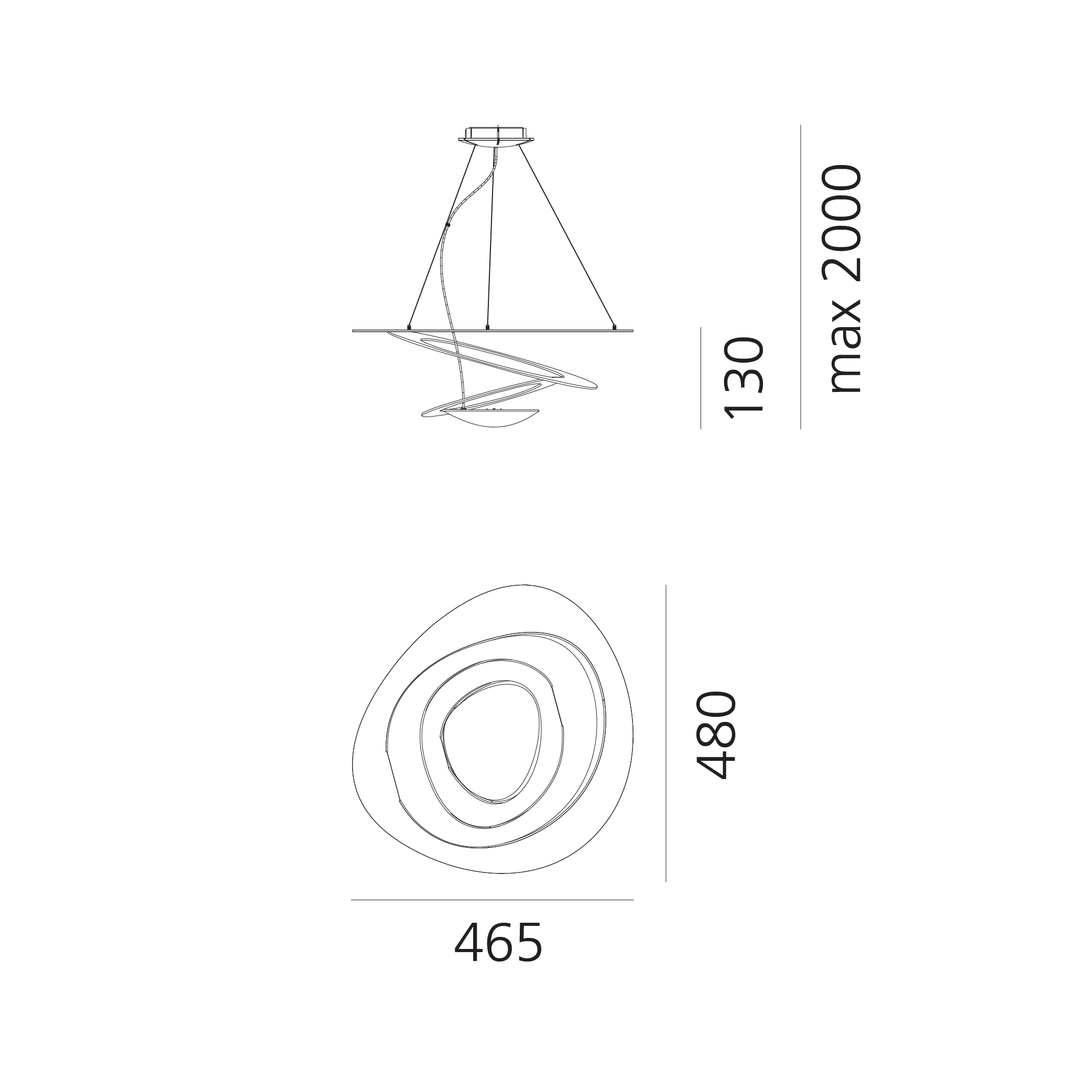 Схема Подвесной светильник Pirce Micro LED  White, Artemide