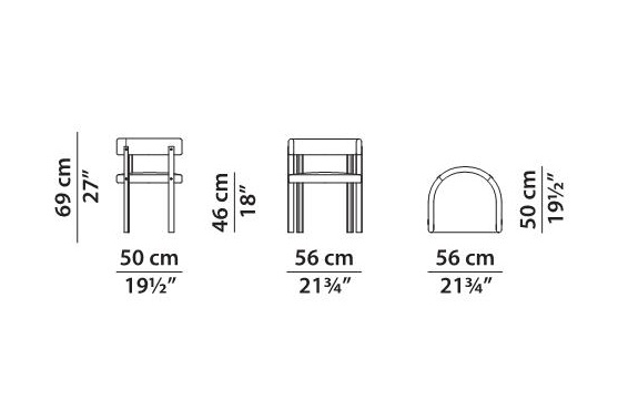 Схема Стул T Chair, Baxter