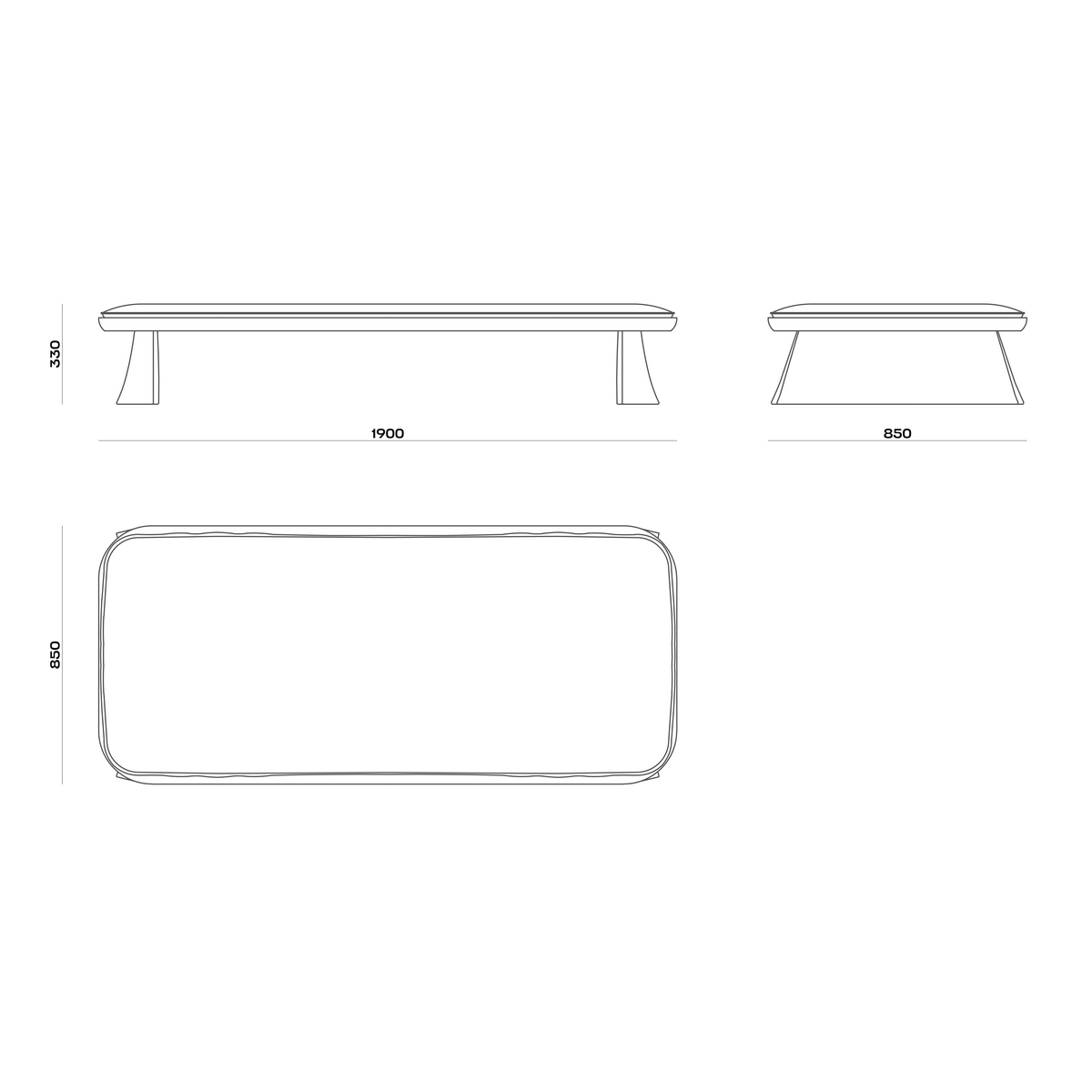 Схема Банкетка Sandcastle, MODÉNATURE