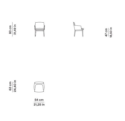 Схема Стул Montevideo Chair, Tacchini