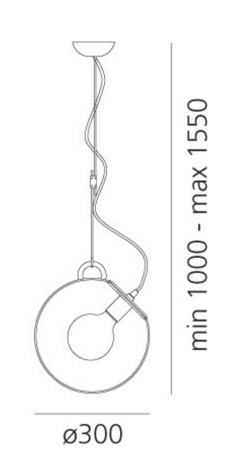 Схема Подвесной светильник Miconos satin brass, Artemide