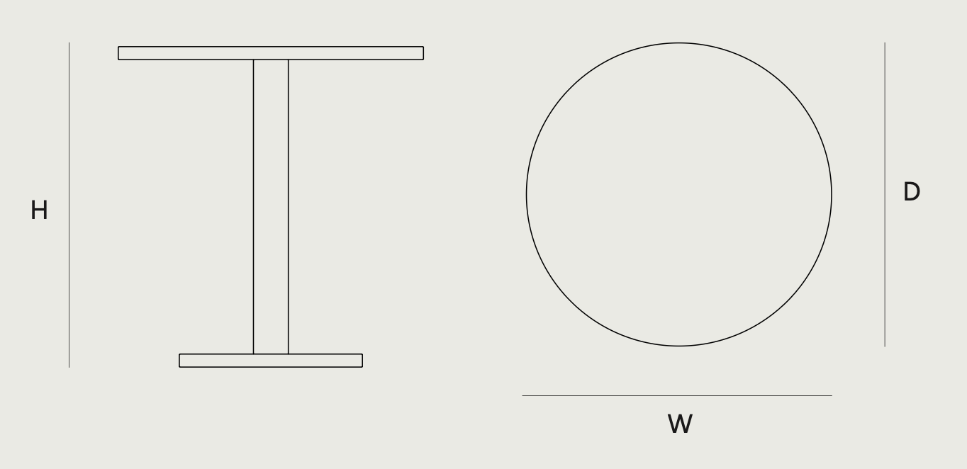 Схема Обеденный стол Atlas Bistro Table, New Works