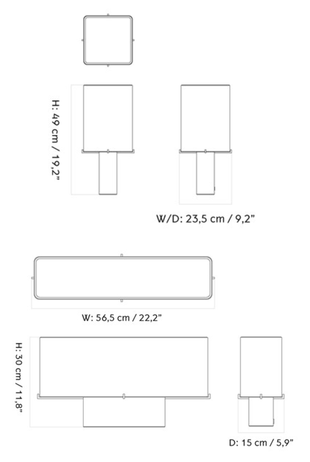 Схема Настольный светильник Nonna Table Lamp Travertine, Audo Copenhagen (ex. Menu)