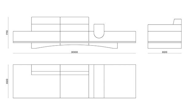 Схема Диван Platto Sofa, MODÉNATURE