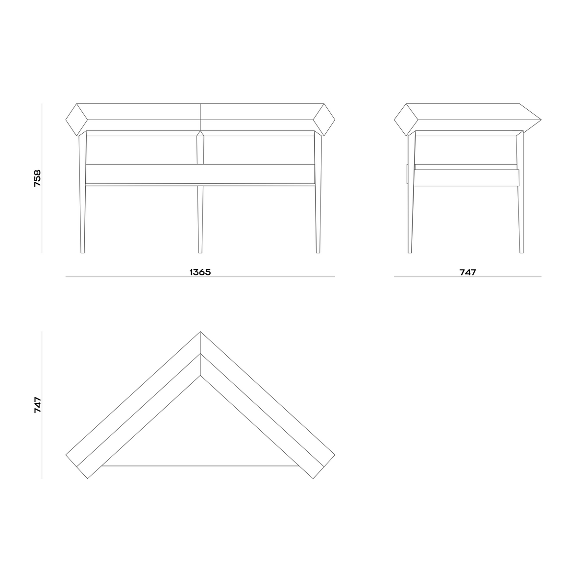 Схема Банкетка Triangle, MODÉNATURE