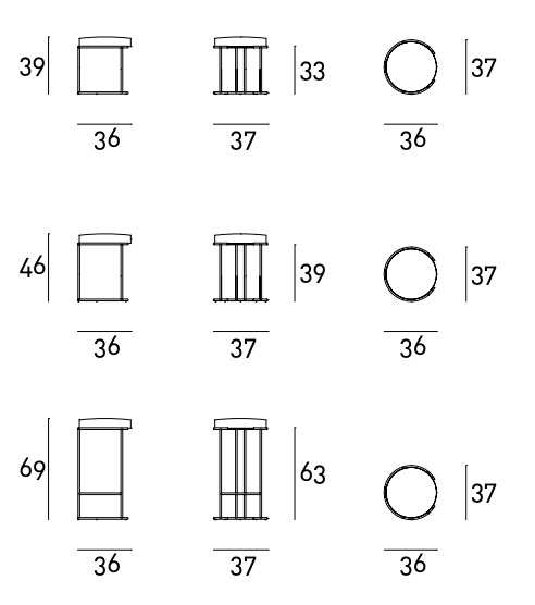 Схема Табурет Nina, Living Divani