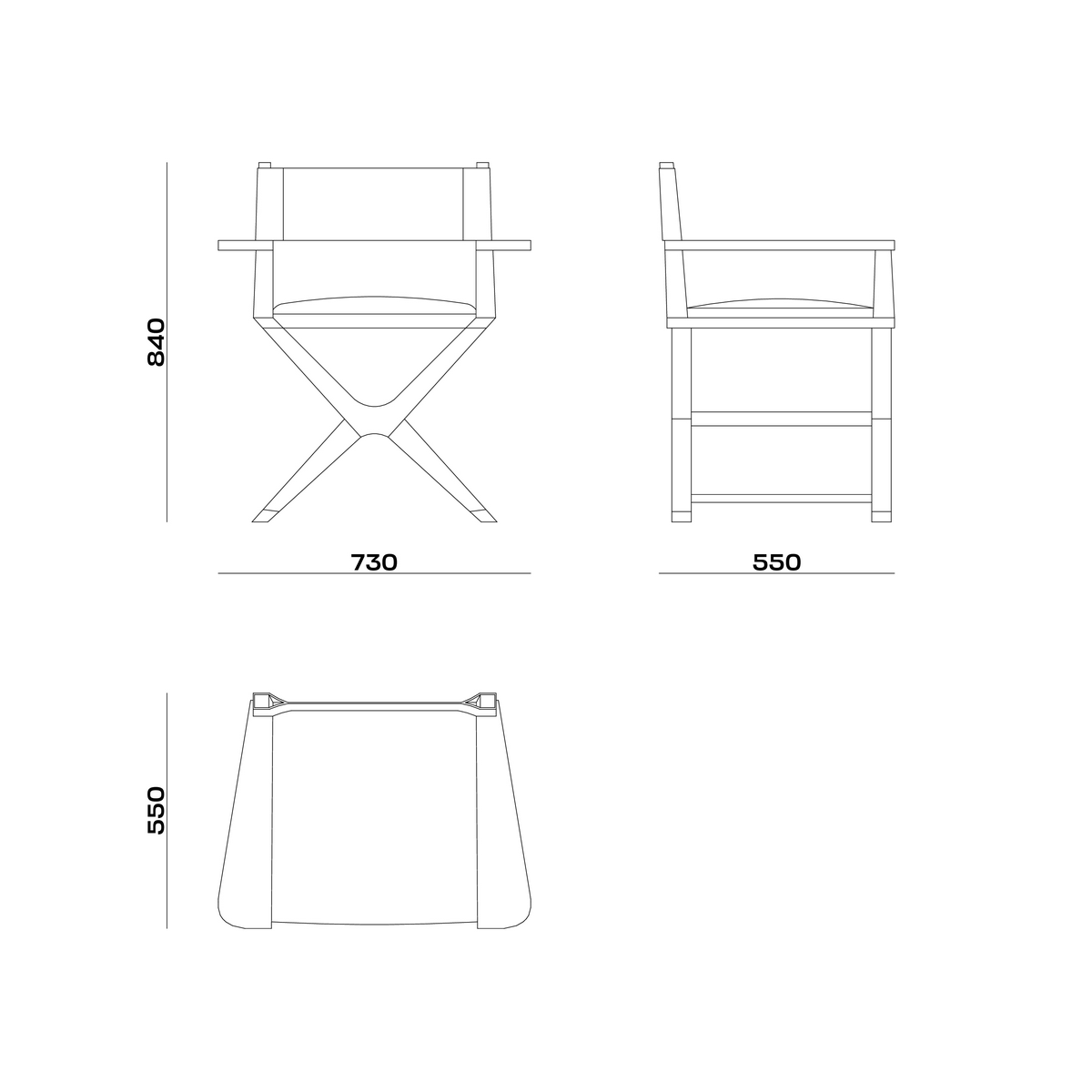 Схема Стул Metteur en Scène, MODÉNATURE