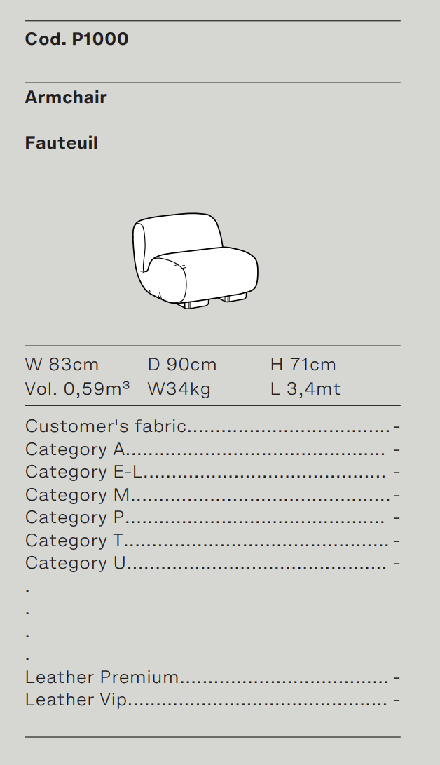 Схема Кресло Wallaby, Ditre Italia