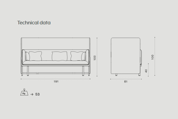 Схема Уличный диван Esedra, Ethimo