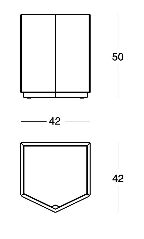 Схема Прикроватная тумба Z24 Nightstand 728, Zanotta