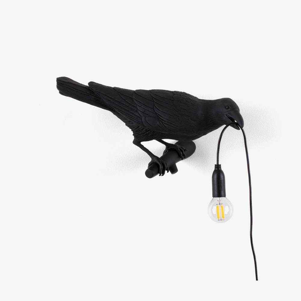 Настенный светильник Bird Looking Right Black 