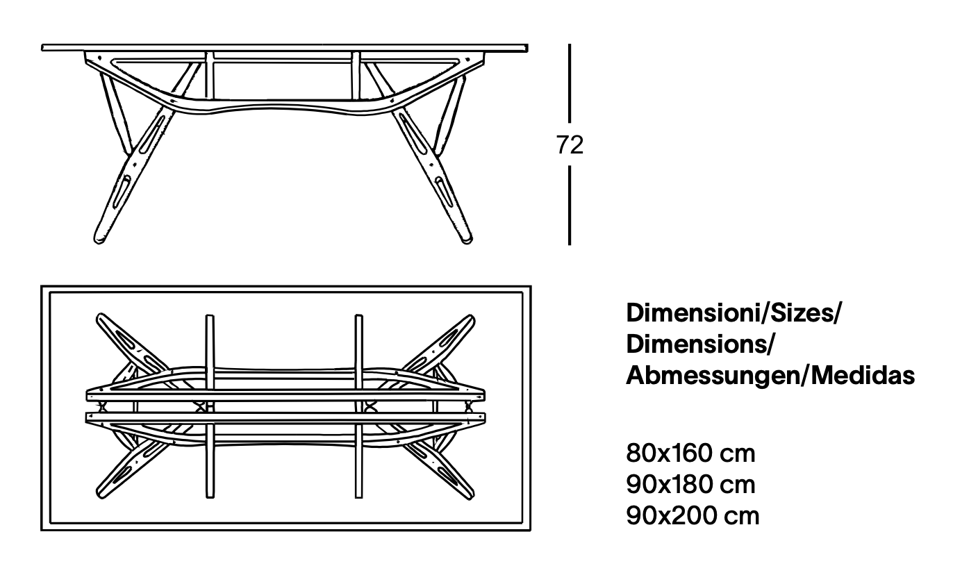 Схема Обеденный стол Reale, Zanotta