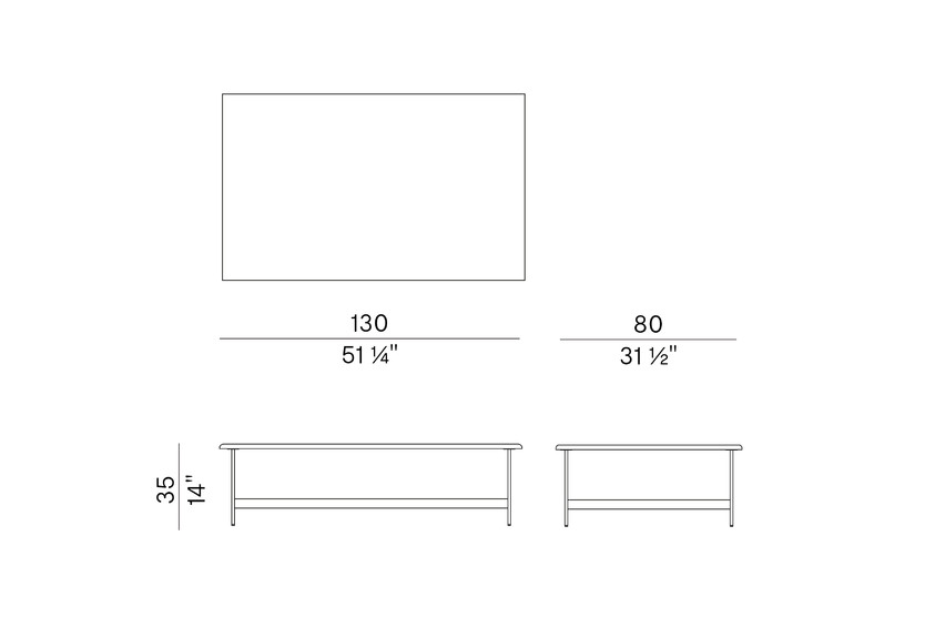 Схема Журнальный столик Little T низкий, Potocco