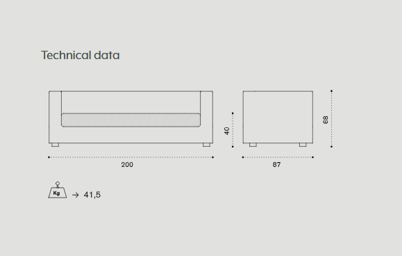 Схема Уличный диван Cube, Ethimo