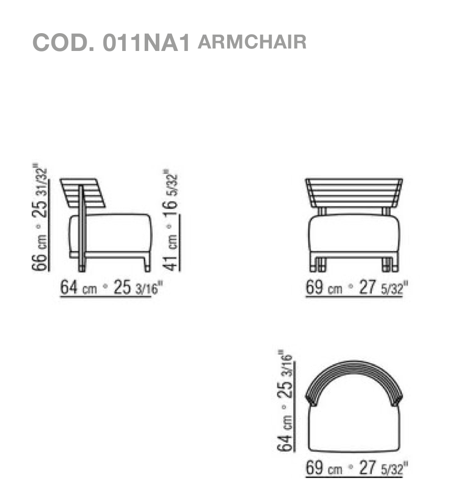 Схема Уличное кресло Thomas Outdoor, Flexform