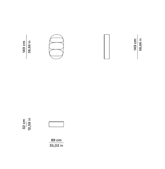 Схема Настенная полка Astral, Tacchini