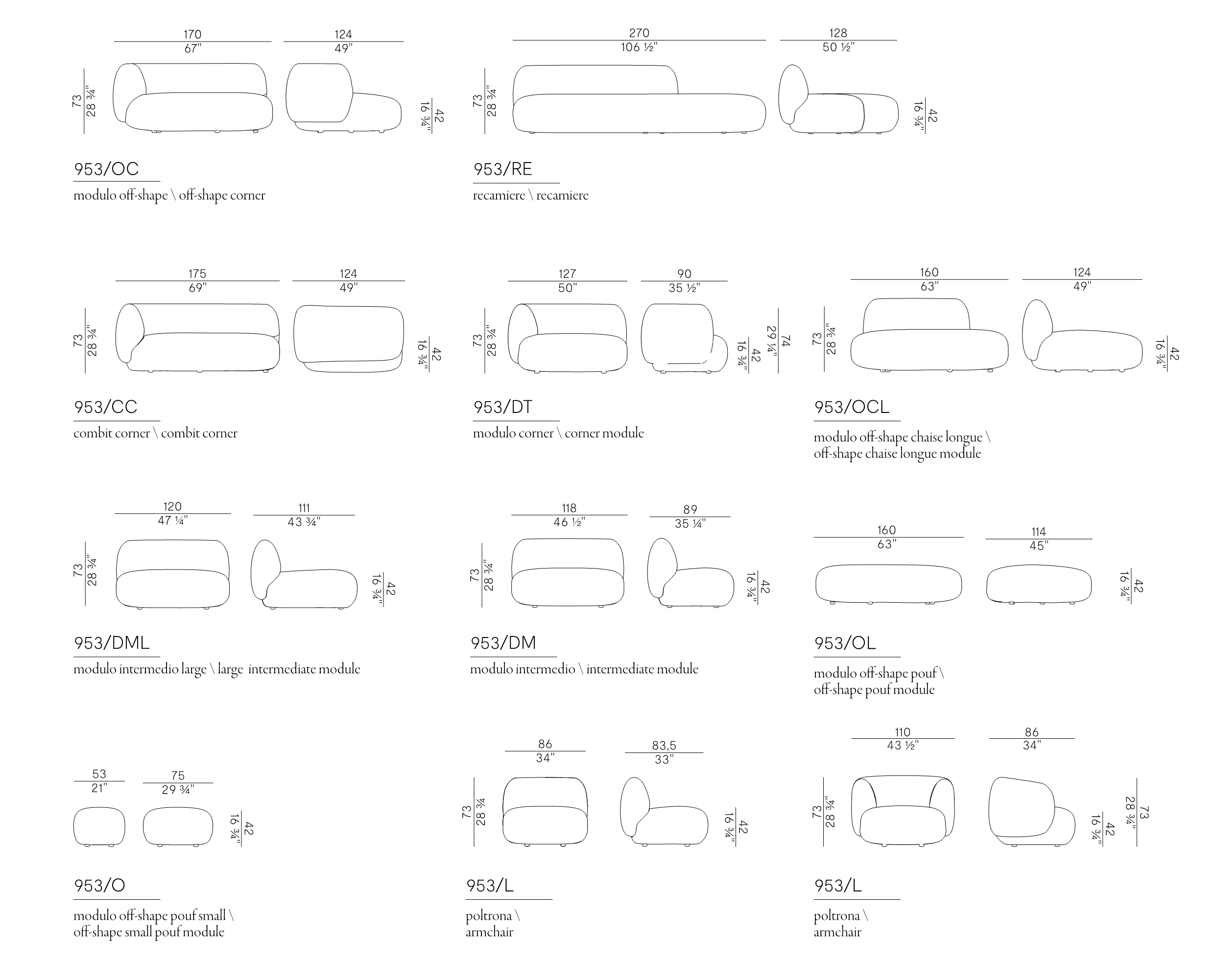 Схема Диван Jade, Potocco