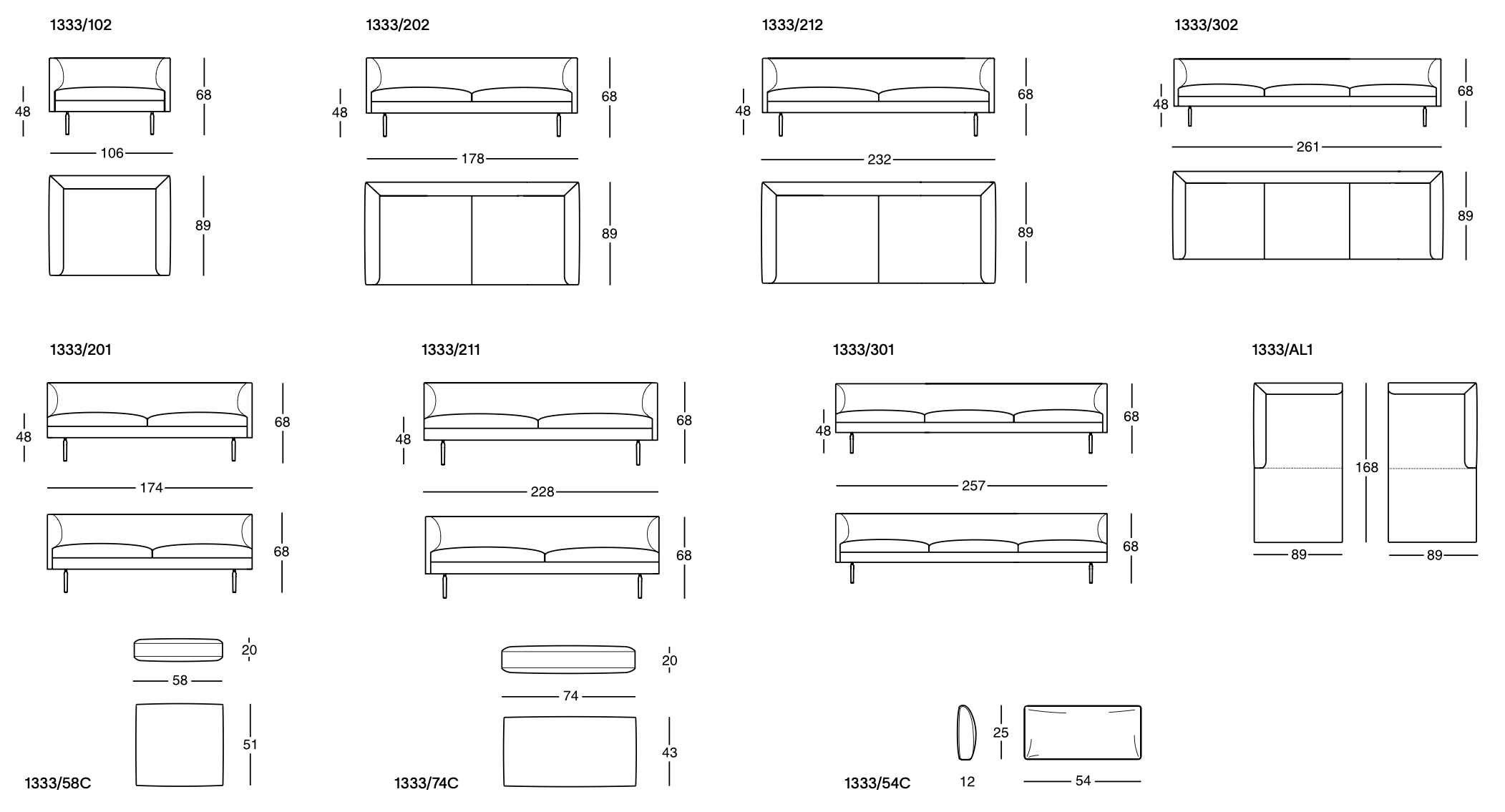 Схема Диван Flamingo, Zanotta