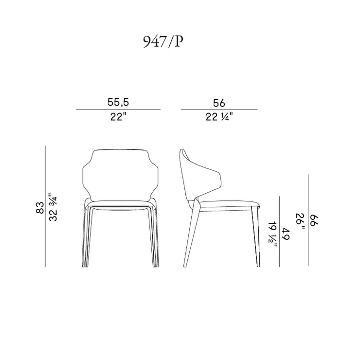 Схема Стул Hiru с подлокотниками, Potocco