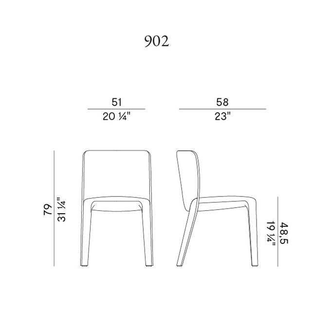 Схема Стул Lars без подлокотников, Potocco
