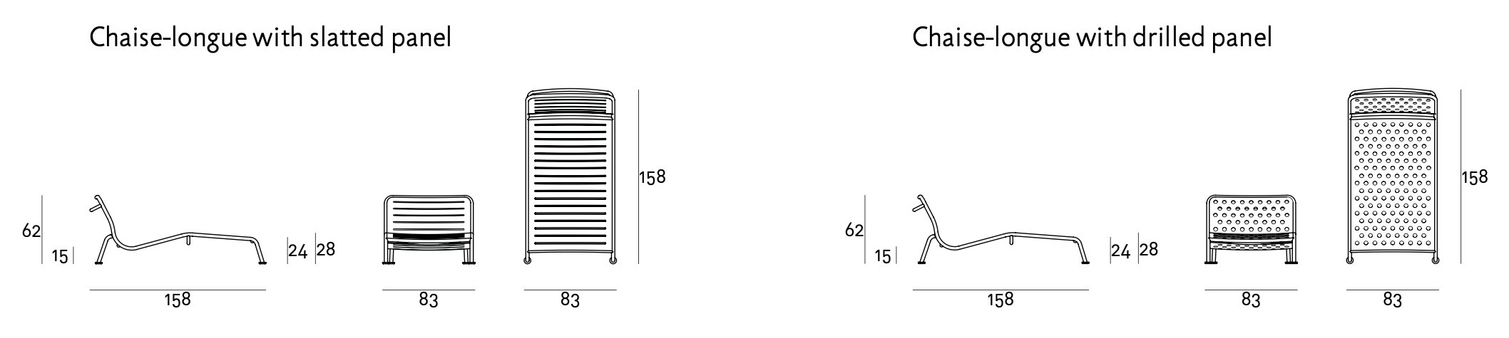 Схема Уличный шезлонг Super Frog Lounge Outdoor, Living Divani