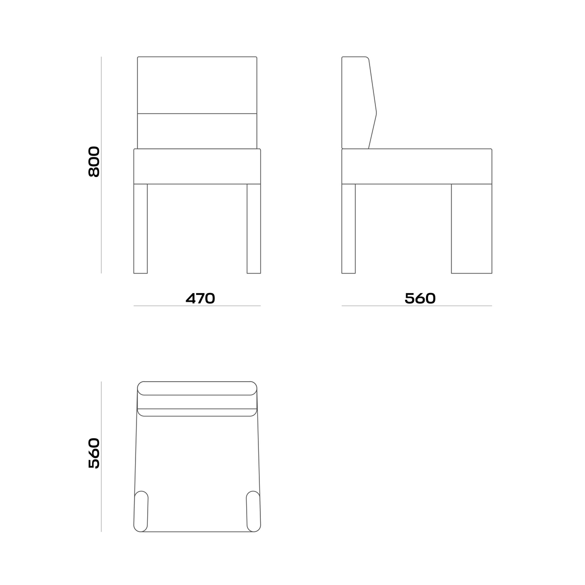 Схема Стул Hôtel Zoi Chair, MODÉNATURE
