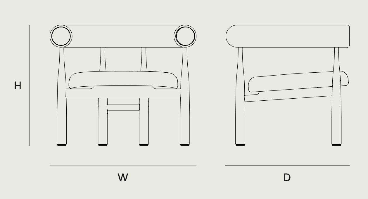 Схема Кресло Bukowski Lounge Chair, New Works