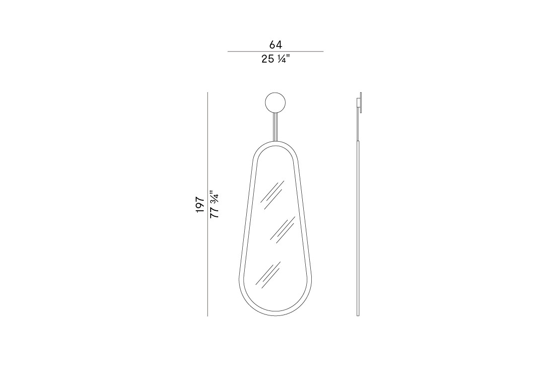 Схема Настенное зеркало Stilla, Potocco