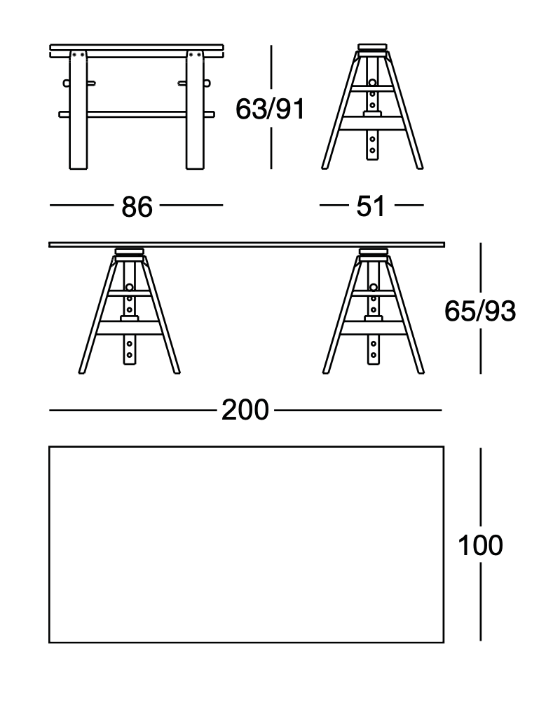 Схема Рабочий стол Leonardo, Zanotta