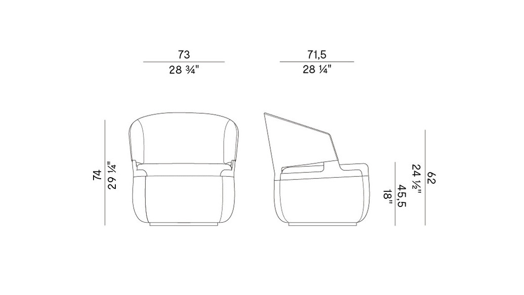 Схема Кресло Velis swivel, Potocco