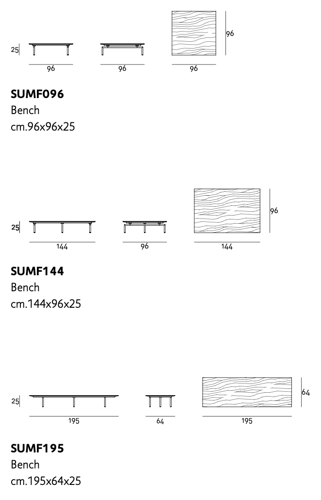 Схема Скамья Sumo Panca, Living Divani