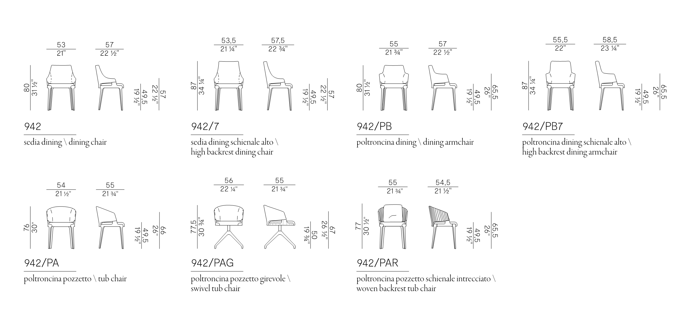 Схема Стул Velis с подлокотниками, Potocco