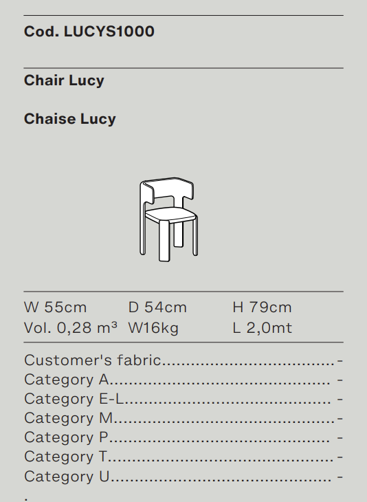 Схема Стул Lucy, Ditre Italia