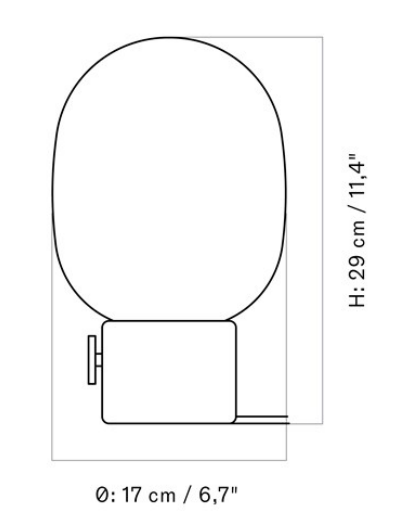 Схема Настольный светильник JWDA Table Lamp, Small, Concrete, Audo Copenhagen (ex. Menu)