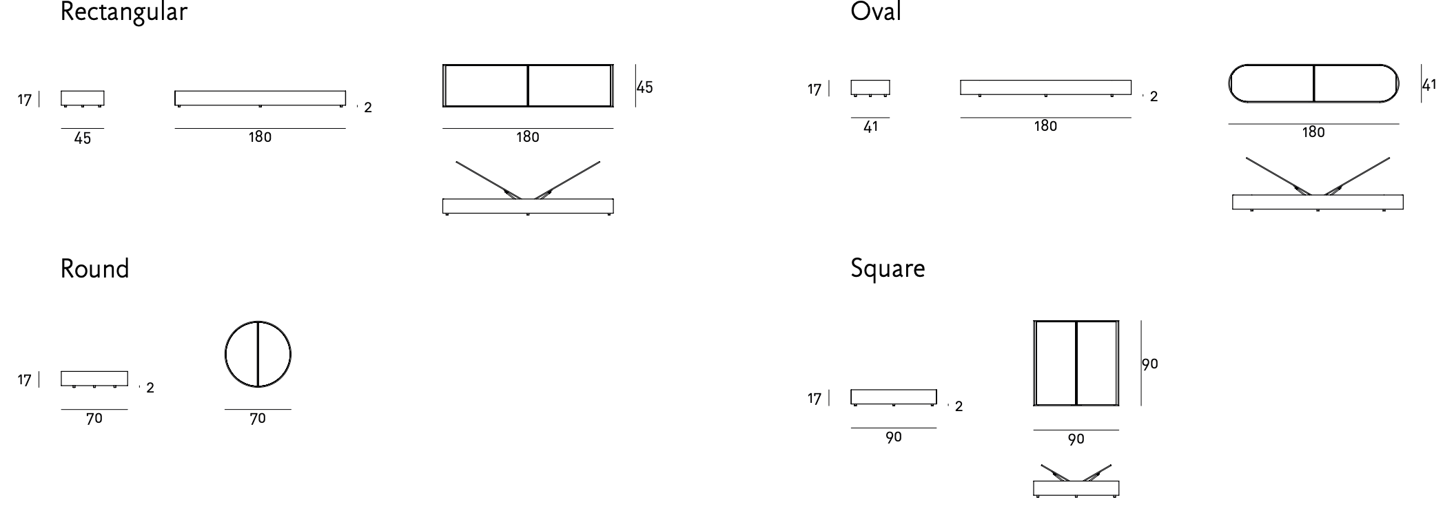 Схема Журнальный столик Flap, Living Divani