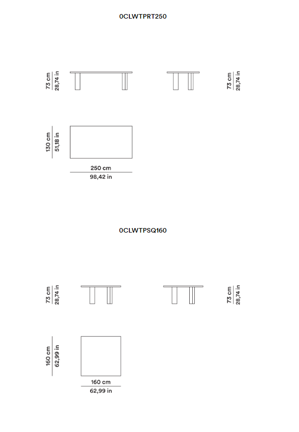 Схема Стол Clockwise, Tacchini