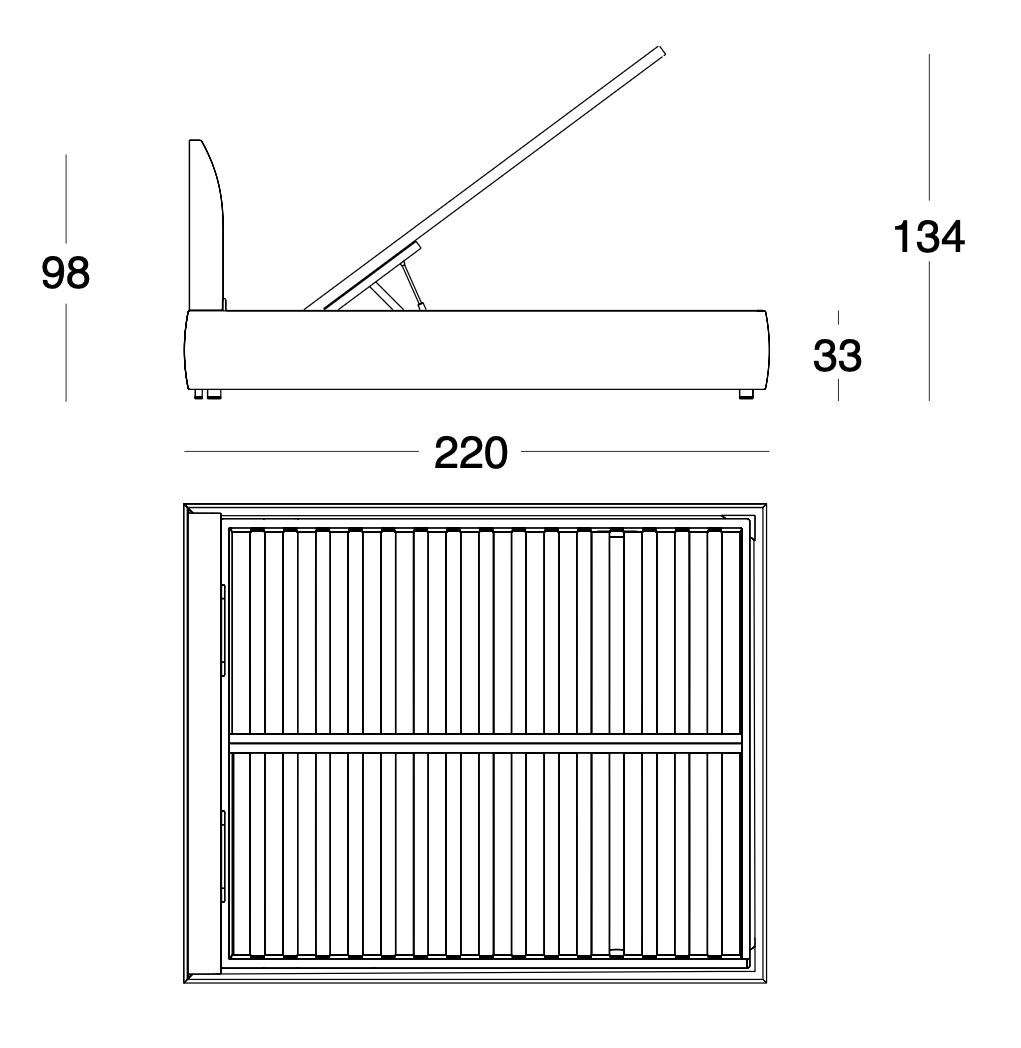 Схема Кровать Talamo Box, Zanotta