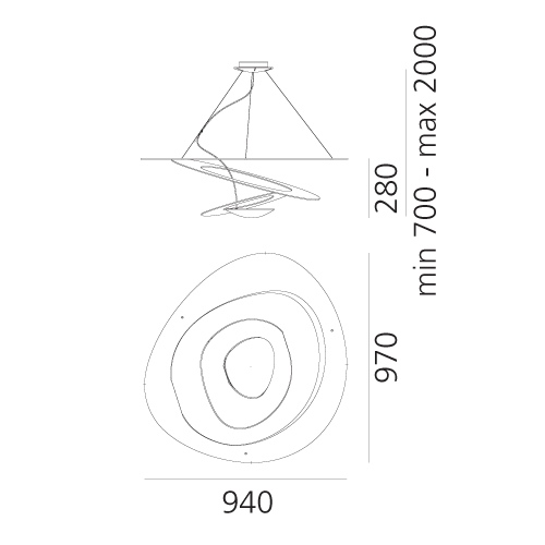 Схема Люстра Pirce White, Artemide