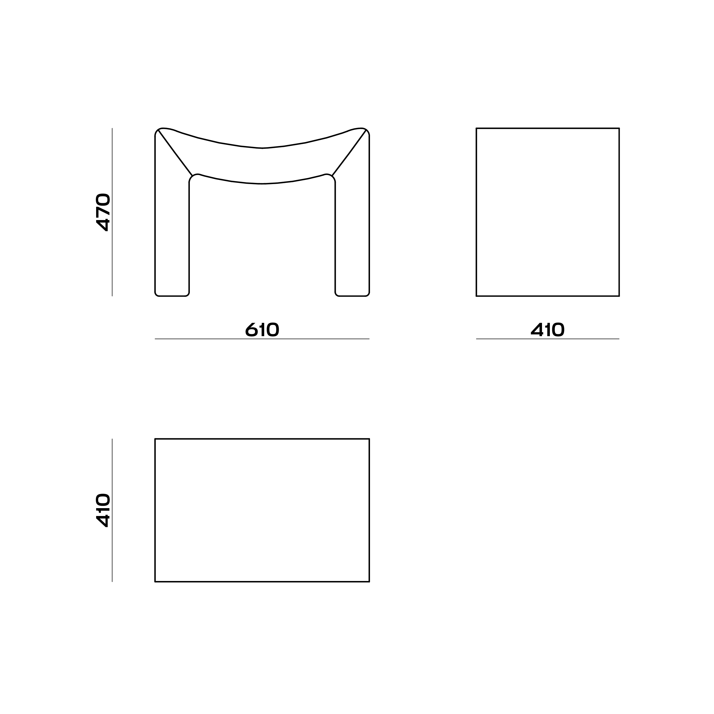Схема Табурет M Stool, MODÉNATURE