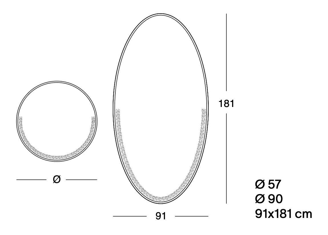 Схема Настенное зеркало Sosia, Zanotta