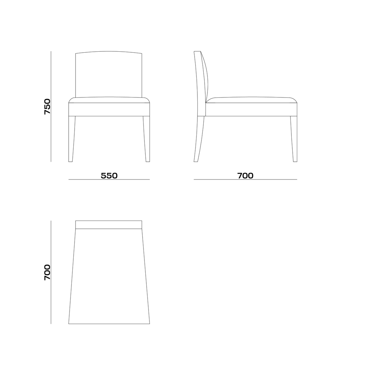 Схема Стул Andree Bridge Chair, MODÉNATURE